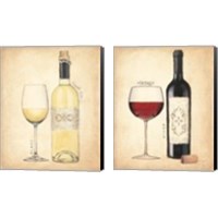 Framed 'White & Red Wine 2 Piece Canvas Print Set' border=