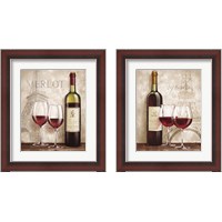 Framed 'Wine in Paris 2 Piece Framed Art Print Set' border=