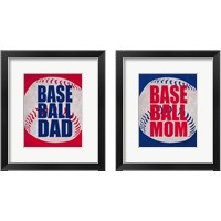 Framed 'Baseball Dad In Red 2 Piece Framed Art Print Set' border=