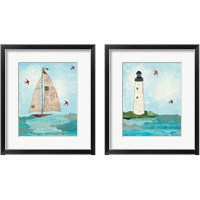 Framed 'Coastal Notes 2 Piece Framed Art Print Set' border=