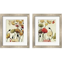 Framed 'Pavots Ondule 2 Piece Framed Art Print Set' border=