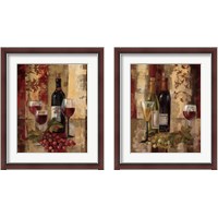 Framed 'Graffiti and Wine 2 Piece Framed Art Print Set' border=