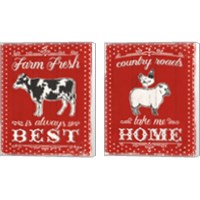 Framed 'Red Farmers Market 2 Piece Canvas Print Set' border=