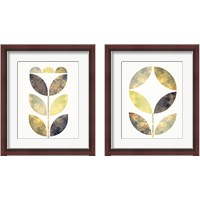 Framed 'Golden Flower 2 Piece Framed Art Print Set' border=