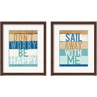 Framed 'Beachscape Inspiration 2 Piece Framed Art Print Set' border=