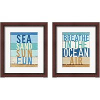 Framed 'Beachscape Inspiration 2 Piece Framed Art Print Set' border=