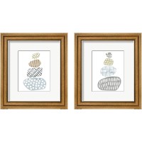 Framed 'River Stones 2 Piece Framed Art Print Set' border=