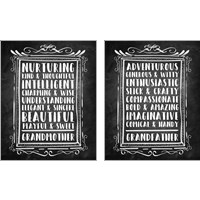 Framed 'Grandparents - Chalkboard 2 Piece Art Print Set' border=