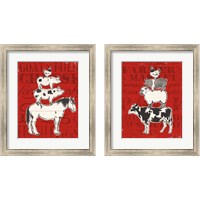 Framed 'Red Farmers Market 2 Piece Framed Art Print Set' border=