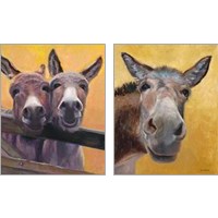 Framed 'Adorable Donkey 2 Piece Art Print Set' border=