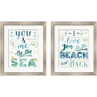 Framed 'Coastal Words 2 Piece Framed Art Print Set' border=