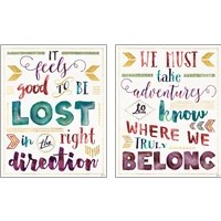 Framed 'Lost in Words 2 Piece Art Print Set' border=