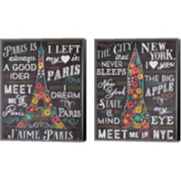 Framed 'Travel Blossoms 2 Piece Canvas Print Set' border=