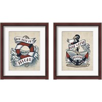 Framed 'Sailor Wisdom 2 Piece Framed Art Print Set' border=