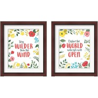 Framed 'Wildflower Daydreams on White 2 Piece Framed Art Print Set' border=