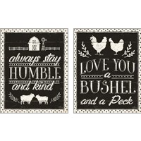 Framed 'Country Thoughts  Black 2 Piece Art Print Set' border=