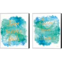 Framed 'Sea Glass Saying 2 Piece Canvas Print Set' border=