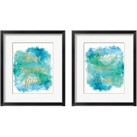 Framed 'Sea Glass Saying 2 Piece Framed Art Print Set' border=