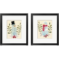 Framed 'Snowman Cut-out  2 Piece Framed Art Print Set' border=
