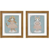 Framed 'Ballerina Animal 2 Piece Framed Art Print Set' border=