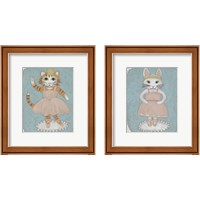 Framed 'Ballerina Animal 2 Piece Framed Art Print Set' border=