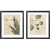 Framed 'Herb Study 2 Piece Framed Art Print Set' border=