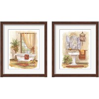 Framed 'Watercolor Bath in Spice 2 Piece Framed Art Print Set' border=