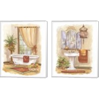 Framed 'Watercolor Bath in Spice 2 Piece Canvas Print Set' border=