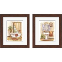 Framed 'Watercolor Bath in Spice 2 Piece Framed Art Print Set' border=