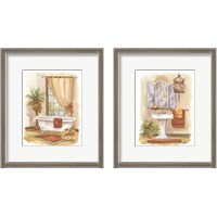 Framed 'Watercolor Bath in Spice 2 Piece Framed Art Print Set' border=