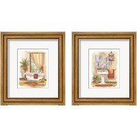 Framed 'Watercolor Bath in Spice 2 Piece Framed Art Print Set' border=