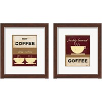 Framed 'Hot Coffee 2 Piece Framed Art Print Set' border=