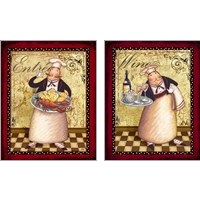 Framed 'Chefs Bon Appetit 2 Piece Art Print Set' border=