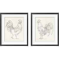 Framed 'Rooster Sketch 2 Piece Framed Art Print Set' border=