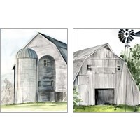 Framed 'Weathered Barn 2 Piece Art Print Set' border=