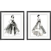 Framed 'Gestural Evening Gown 2 Piece Framed Art Print Set' border=