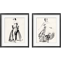 Framed 'Vintage Costume Sketch 2 Piece Framed Art Print Set' border=