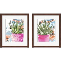 Framed 'Zebra Succulent 2 Piece Framed Art Print Set' border=