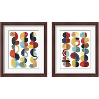 Framed 'Midcentury Sunrise  2 Piece Framed Art Print Set' border=