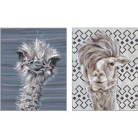 Framed 'Animal Patterns 2 Piece Art Print Set' border=