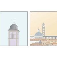 Framed 'Travel Europe with Duomo di Siena 2 Piece Art Print Set' border=