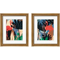 Framed 'Funky Flamingo 2 Piece Framed Art Print Set' border=