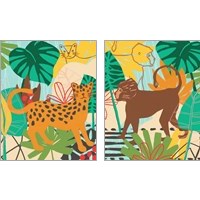 Framed 'Graphic Jungle 2 Piece Art Print Set' border=