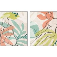 Framed 'Tropical Nude 2 Piece Art Print Set' border=
