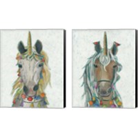 Framed 'Fiesta Unicorn 2 Piece Canvas Print Set' border=