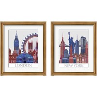 Framed 'London Landmarks 2 Piece Framed Art Print Set' border=