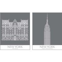 Framed 'New York Landmark 2 Piece Art Print Set' border=