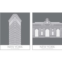 Framed 'New York Landmark 2 Piece Art Print Set' border=