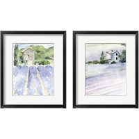 Framed 'Lavender Fields 2 Piece Framed Art Print Set' border=