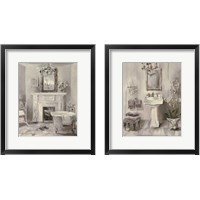 Framed 'French Bath Gray 2 Piece Framed Art Print Set' border=